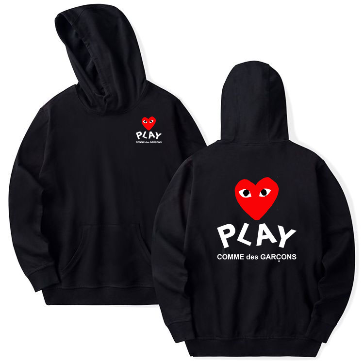 CDG Play Double Side Print Hoodie – Bold Heart Statement Style